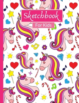 Sketchbook For Kids: Cute Unicorn Seamless Patterned Sketchbook With 120 Pages of 8.5"x11" Blank Paper for Drawing, Creative Doodling or Learning to Draw