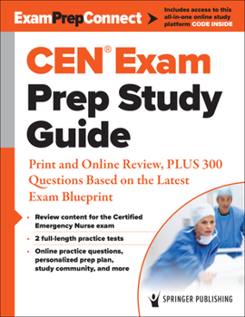 Paperback Cen(r) Exam Prep Study Guide: Print and Online Review, Plus 300 Questions Based on the Latest Exam Blueprint Book