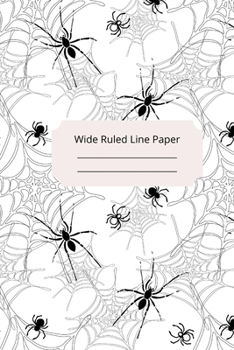 Paperback Scary Spider Theme Wide Ruled Line Paper Book