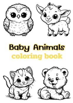 Paperback Baby Animals coloring book: Children's coloring pages + word search puzzles [Large Print] Book