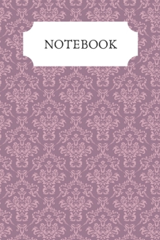 6" x 9" Lined Notebook Journal - Purple Damask cover