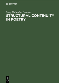 Hardcover Structural Continuity in Poetry: A Linguistic Study of Five Pre-Islamic Arabic Odes Book