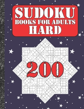 Paperback Sudoku books for adults hard: 200 Sudokus from hard with solutions for adults Gifts Sudoku hard book Galaxy Sky Lover adults, kids Book
