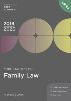 Paperback Core Statutes on Family Law 2019-20 Book