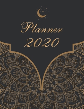 F4 2020 Planner Moon Stars in Night: Daily Weekly Monthly Planner Yearly Agenda 8.5 x 11’’ | 160 pages for Academic Agenda Schedule Organizer | Perfect for Planning and Organizing Your Home or Office