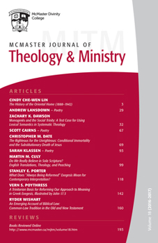 Paperback McMaster Journal of Theology and Ministry: Volume 18, 2016-2017 Book