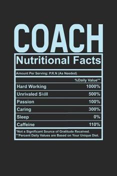 Paperback Coach Nutritional Facts: 6x9 checkered notebook, 120 Pages, Composition Book and Journal, funny gift for your favorite Coach Book