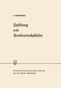 Paperback Einführung in Die Betriebswirtschaftslehre [German] Book