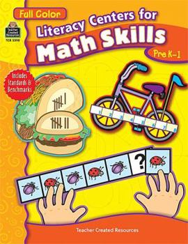 Paperback Literacy Centers for Math Skills, PreK-1 Book