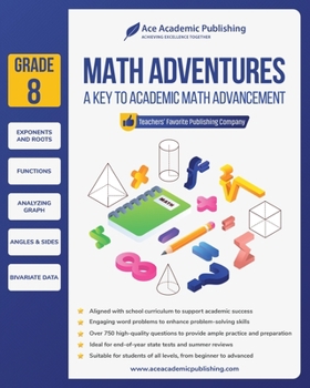 Paperback Math Adventures - Grade 8: A Key to Academic Math Advancement Book