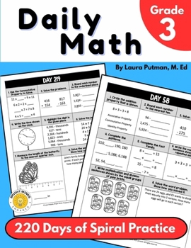 Daily Math Grade 3: 220 Days of Spiral Math Practice (3rd Grade Math Workbooks)