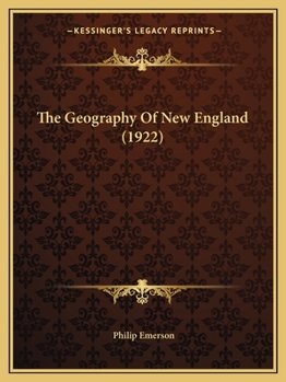 Paperback The Geography Of New England (1922) Book