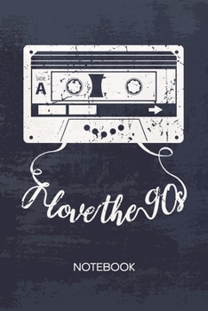 BULLET DOTTED JOURNAL: Nineties Kids Notebook Dotted Grid a5 6x9 120 Pages - 90s Cassette Tape Planner I Love The 90s Diary Nineties Disco - Vintage Lover 90s Kids Gift Idea for Men and Women