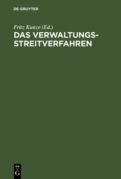 Hardcover Das Verwaltungsstreitverfahren: Praktisches Handbuch Auf Wissenschaftlicher Grundlage [German] Book