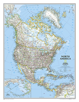 Unbound National Geographic North America Wall Map - Classic - Laminated (23.5 X 30.25 In) Book