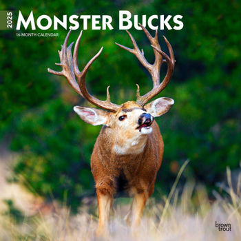 Calendar Monster Bucks 2025 12 X 24 Inch Monthly Square Wall Calendar Plastic-Free Book