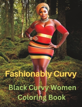 Fashionably Curvy: A Grayscale Fashion Adult Coloring Book Featuring Black Curvy Women: Realistic Black Woman Coloring Pages For Bold and