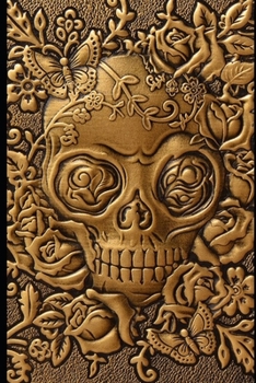 Paperback Medieval Notebooks: Gold Skull with Roses: Great Notebook for School or as a Diary, Lined With More than 100 Pages. Notebook that can serv Book