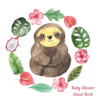 Hardcover Sloth Baby Shower guest book