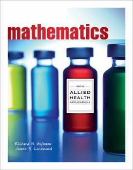 Paperback Mathematics with Allied Health Applications Book