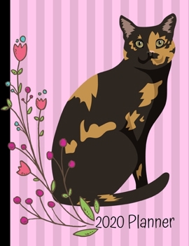 Paperback 2020 Planner: Tortoiseshell Cat Pink 2020 Monthly Planner Organizer Undated Calendar And ToDo List Tracker Notebook Book
