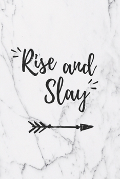 Paperback Rise And Slay: Blank Lined Journal, Sassy Notebook, Cute Diary Marble Cover Book