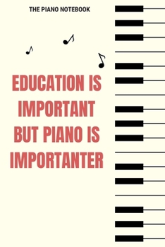 Education Is Important But Piano Is Importanter: Blank Music Sheet for Pianist, Songwriters, Composer, Musicians, Teachers and Students (6" x 9" - 120 Pages)