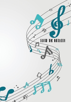 Guitar Tabs Notebook: Blank Guitar Tabs paper, Standard Staff & Tablature Featuring Twelve 6-Line Tablature Staves Per Page With a “TAB” Clef with Music note Theme