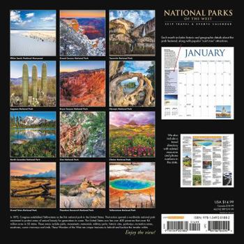 Calendar National Parks of the West 2019 Wall Calendar Book