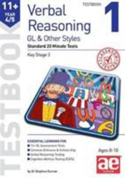 Paperback 11+ Verbal Reasoning Year 4/5 GL & Other Styles Testbook 1: Standard 20 Minute Tests Book