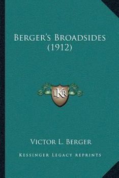 Paperback Berger's Broadsides (1912) Book