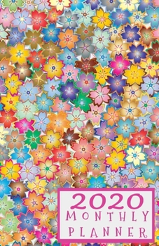 Paperback 2020 Monthly Calendar: Abstract Flower Design Small Pocket Calendar 5.06 x 7.81 Book