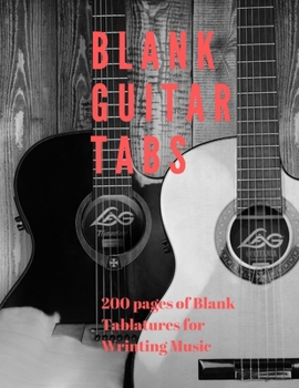 Paperback Blank Guitar Tabs: 200 Pages of Guitar Tablatures with Six 6-line Staves and 7 blank Chord diagrams per page. Write Your Own Music. Music Book