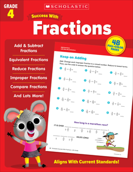 Paperback Scholastic Success with Fractions Grade 4 Workbook Book