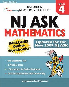 Paperback Nj Ask Practice Tests And Online Workbooks: Mathematics Grade 4, Second Edition: Developed By Expert New Jersey Teachers Book