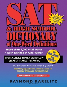 Paperback SAT & High School Dictionary of One Word Definitions Book