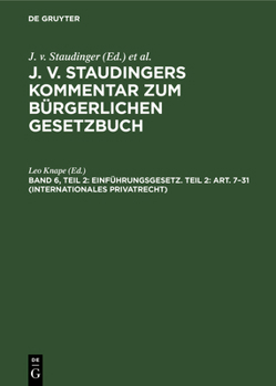 Hardcover Einführungsgesetz. Teil 2: Art. 7-31 (Internationales Privatrecht) [German] Book