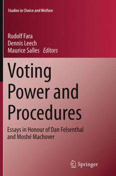 Paperback Voting Power and Procedures: Essays in Honour of Dan Felsenthal and Moshé Machover Book