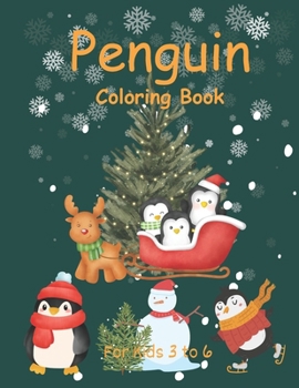 Paperback Penguin Coloring Book [Large Print] Book