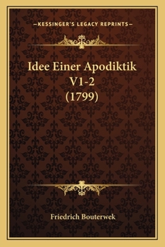Paperback Idee Einer Apodiktik V1-2 (1799) [German] Book