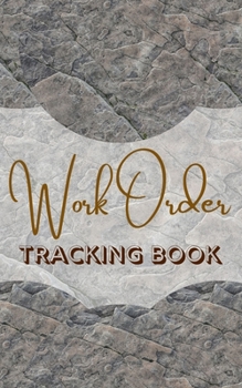 Paperback Work Order Tracking Book - Color Interior - Date, Description, Request - Abstract Rock Sand Grey Black White Brown Book