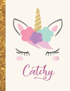 Catchy: Catchy Unicorn Personalized Black Paper SketchBook for Girls and Kids to Drawing and Sketching Doodle Taking Note Marble Size 8.5 x 11