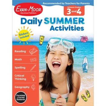 Paperback Daily Summer Activities Moving from 3rd to 4th Gr Book