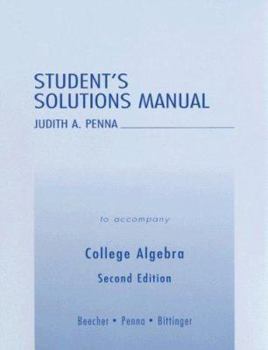 Paperback Student's Solutions Manual to Accompany College Algebra Book