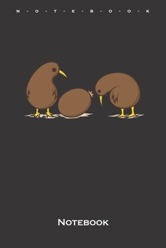 Two Kiwi birds with a Kiwi fruit Notebook: Dot Grid Journal/Logbook for animal friends, who love the flightless kiwi bird from New Zealand