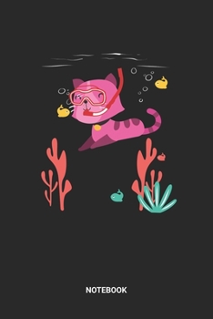 Notebook: Dotted Lined Snorkeling Cat Themed Notebook (6x9 inches) ideal as a Snorkel Journal. Perfect as a Coral Summer Vacation Book for every Diver ... and Fish lover. Great gift for Men & Women
