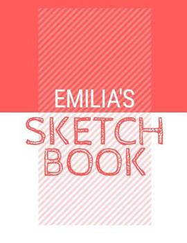 Paperback Emilia's Sketchbook: Personalized red sketchbook with name: 120 Pages Book