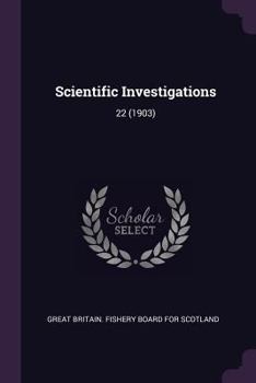 Paperback Scientific Investigations: 22 (1903) Book