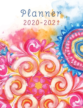 Planner 2020-2021: 24 Months Calendar, 2 Year Appointment, Business Planners, Agenda Schedule Organizer Logbook Colorful Watercolor Cover, 8.5 x 11