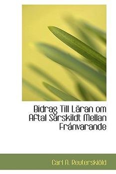 Hardcover Bidrag Till L Ran Om Aftal S Rskildt Mellan Fr Nvarande Book